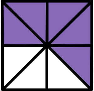 Violet Square Fraction 5:8