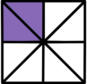 Violet Square Fraction 2:8