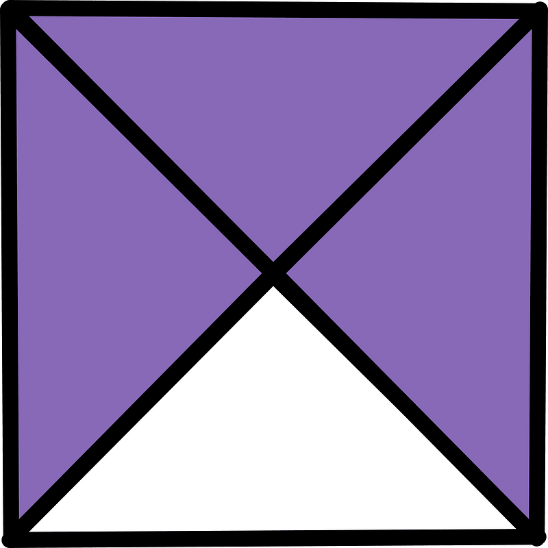 Violet Square Fraction 3:4