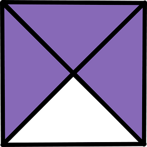Violet Square Fraction 3:4
