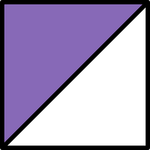 Violet Square Fraction 1:2