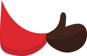 Santa Claus hand with mitten