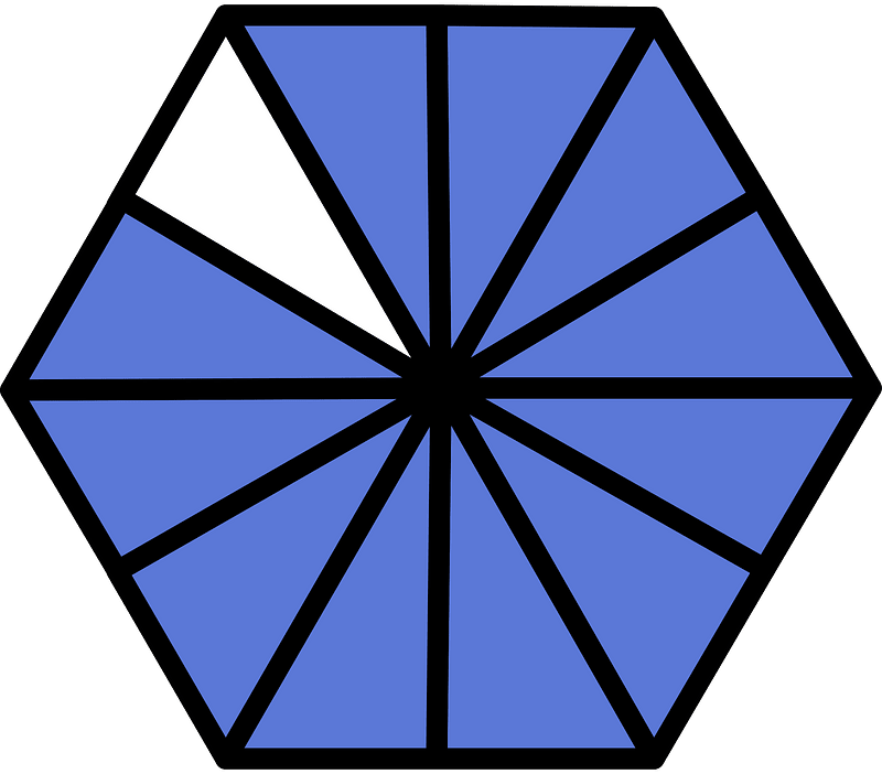 Ultramarine Hexagon Fraction 11:12