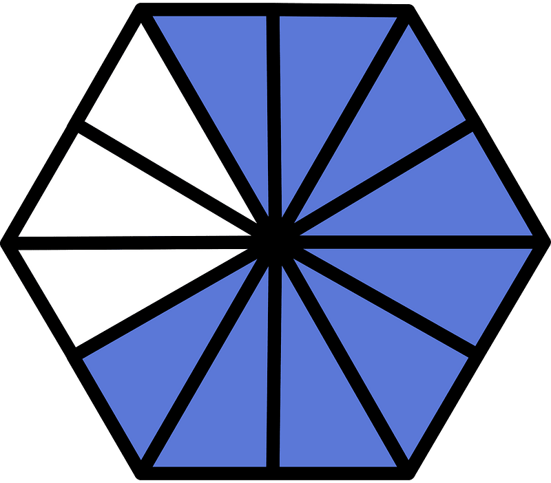 Ultramarine Hexagon Fraction 9:12