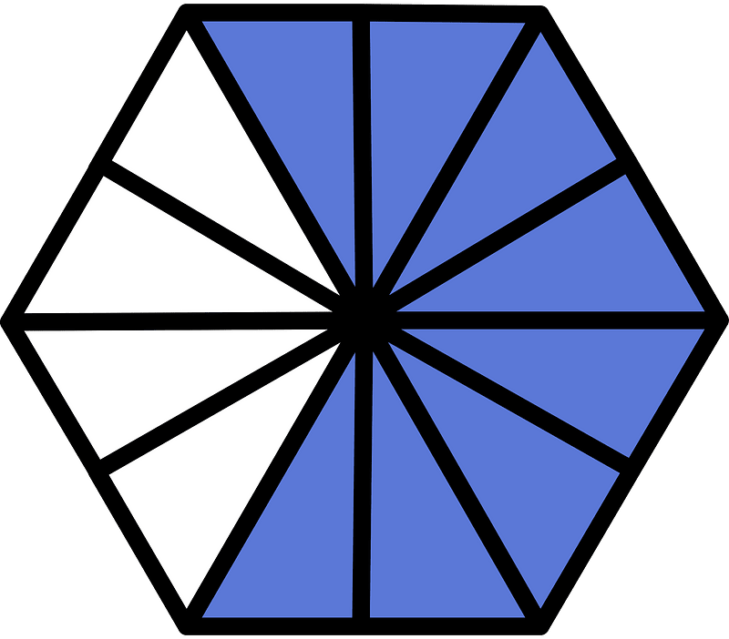 Ultramarine Hexagon Fraction 8:12