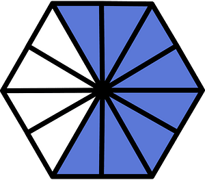 Ultramarine Hexagon Fraction 8:12