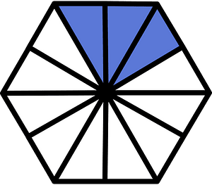 Ultramarine Hexagon Fraction 3:12