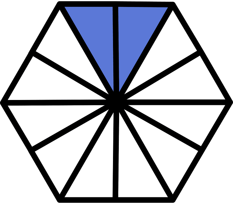 Ultramarine Hexagon Fraction 2:12
