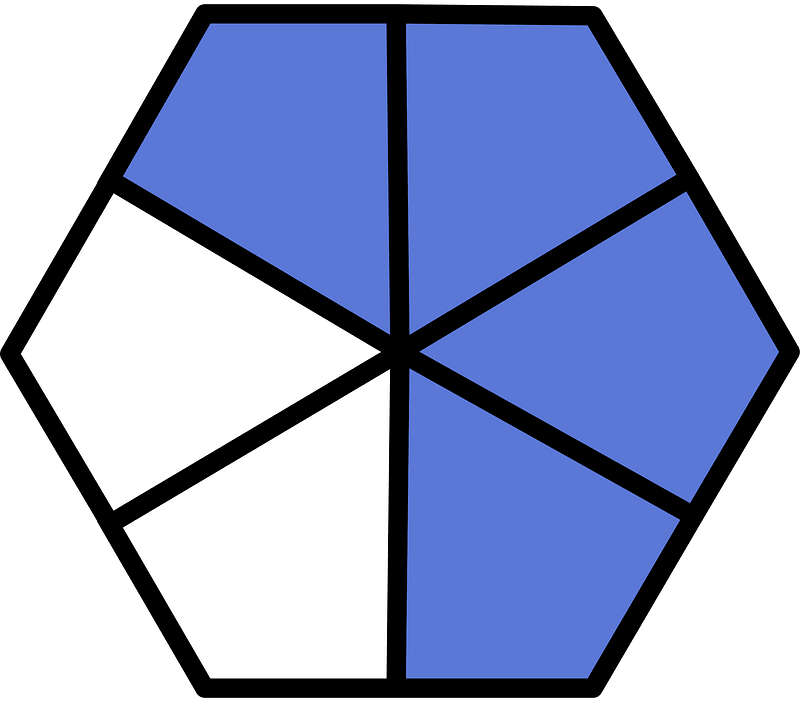 Ultramarine Hexagon Fraction 4:6