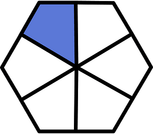 Ultramarine Hexagon Fraction 1:6