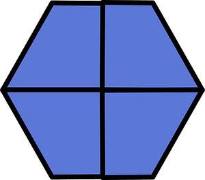 Ultramarine Hexagon Fraction 4:4