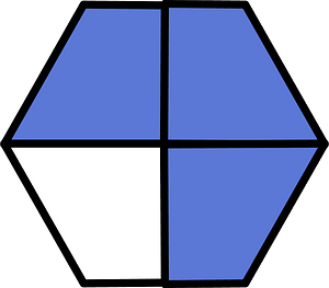 Ultramarine Hexagon Fraction 3:4