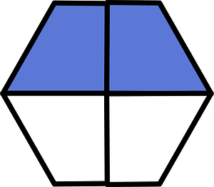 Ultramarine Hexagon Fraction 2:4