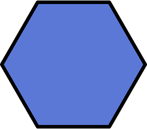 Ultramarine Hexagon Fraction 1:1