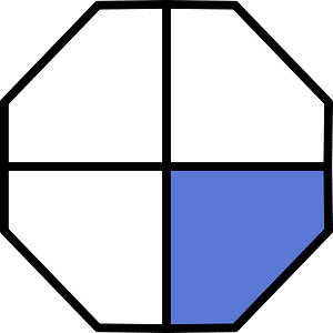 Ultramarine Octagon Fraction 1:4