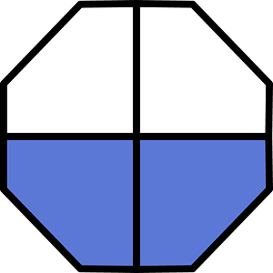 Ultramarine Octagon Fraction 2:4
