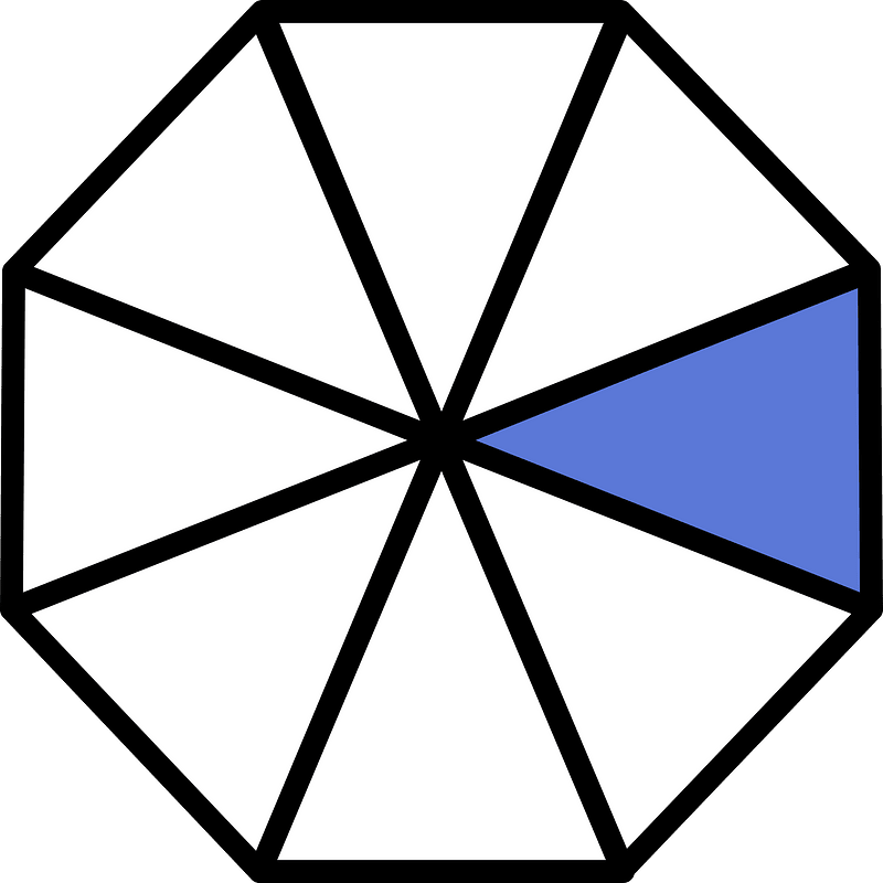 Ultramarine Regular Octagon Fraction 1:8