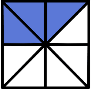 Ultramarine Square Fraction 3:8