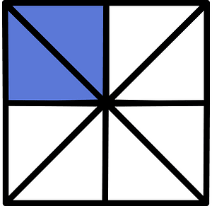 Ultramarine Square Fraction 2:8