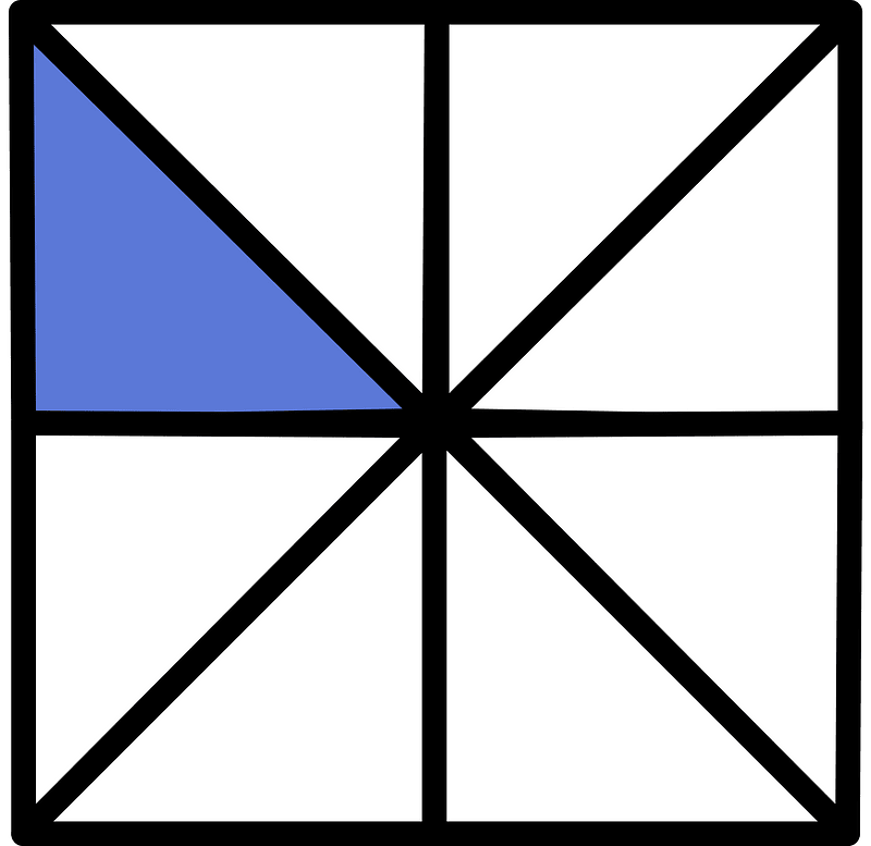 Ultramarine Square Fraction 1:8