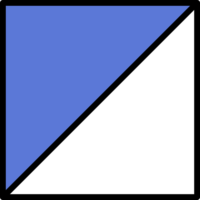 Ultramarine Square Fraction 1:2