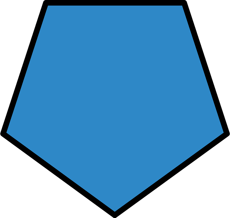 Blue Pentagon Fraction 1:1