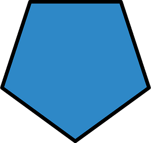 Blue Pentagon Fraction 1:1