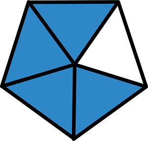 Blue Pentagon Fraction 4:5