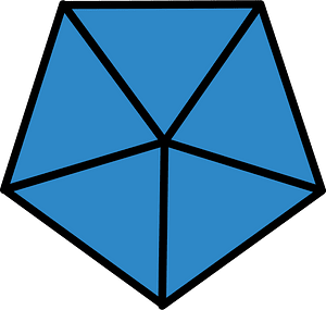 Blue Pentagon Fraction 5:5