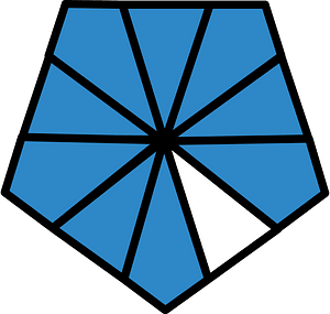 Blue Pentagon Fraction 9:10