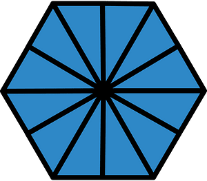 Blue Hexagon Fraction 12:12
