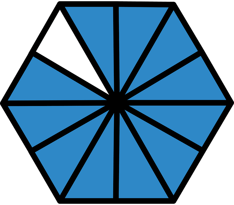 Blue Hexagon Fraction 11:12