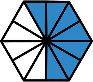 Blue Hexagon Fraction 7:12