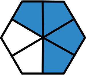 Blue Hexagon Fraction 4:6