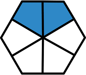 Blue Hexagon Fraction 2:6