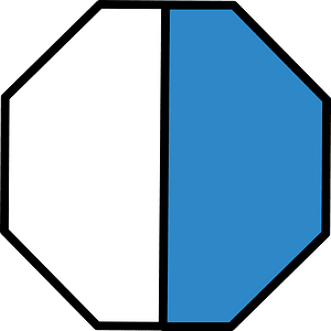Blue Octagon Fraction 1:2