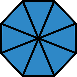 Blue Regular Octagon Fraction 8:8