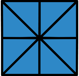 Blue Square Fraction 8:8