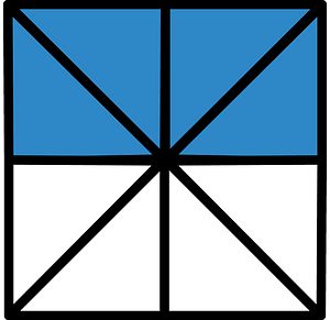 Blue Square Fraction 4:8