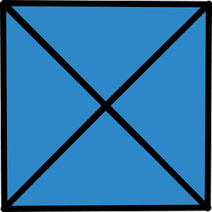 Blue Square Fraction 4:4