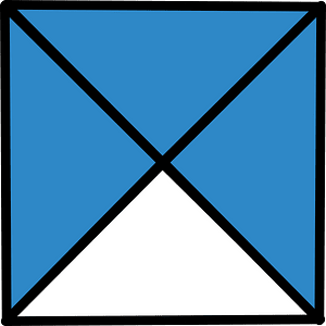 Blue Square Fraction 3:4