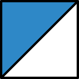 Blue Square Fraction 1:2
