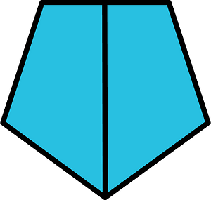 Cerulean-Blue Pentagon Fraction 2:2