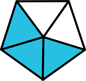 Cerulean-Blue Pentagon Fraction 3:5