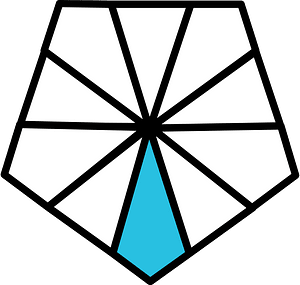 Cerulean-Blue Pentagon Fraction 1:10