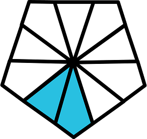 Cerulean-Blue Pentagon Fraction 2:10