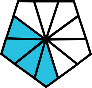 Cerulean-Blue Pentagon Fraction 4:10