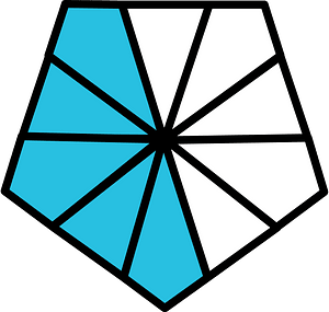 Cerulean-Blue Pentagon Fraction 5:10