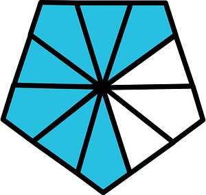 Cerulean-Blue Pentagon Fraction 7:10