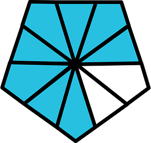 Cerulean-Blue Pentagon Fraction 8:10